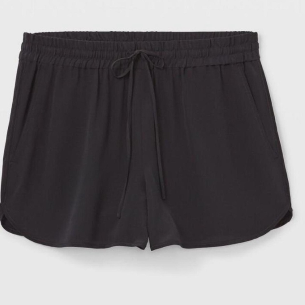 Club Monaco Silk Jogging Shorts - Black- Size XS